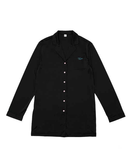 サテンシャツ BLK