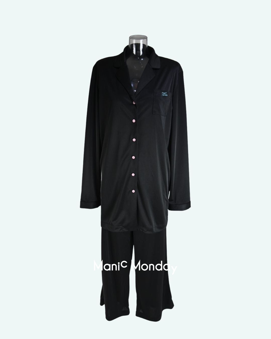 サテンシャツ BLK